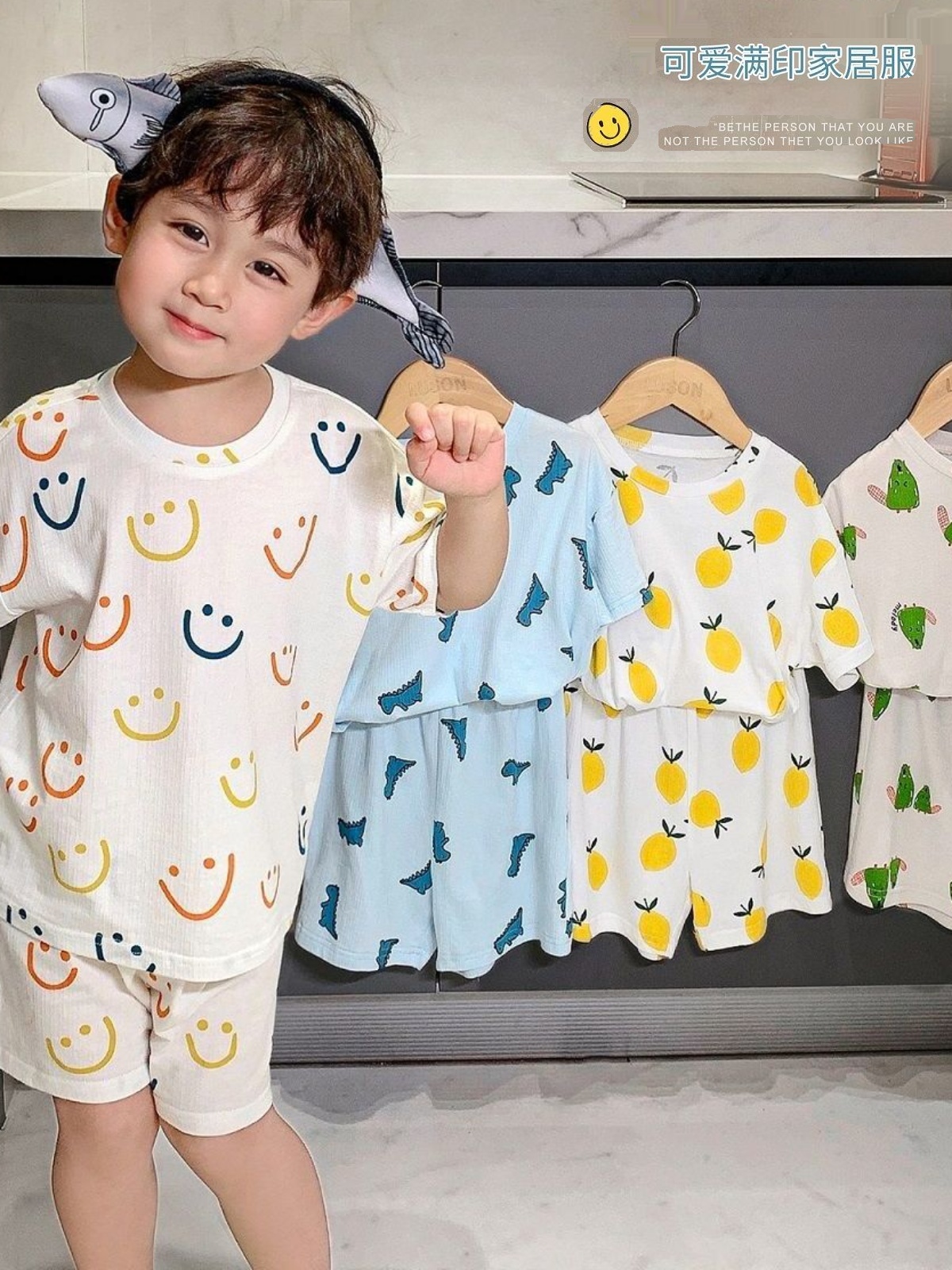 BOYS SUMMER LIGHT LOUNGEWEAR SET BABY BOYS SUMMER CLOTHES SHORT SLEEVE SHORTS PAJAMAS CHILDRENS AIR CONDITIONING CLOTHES CHILDRENS CLOTHES