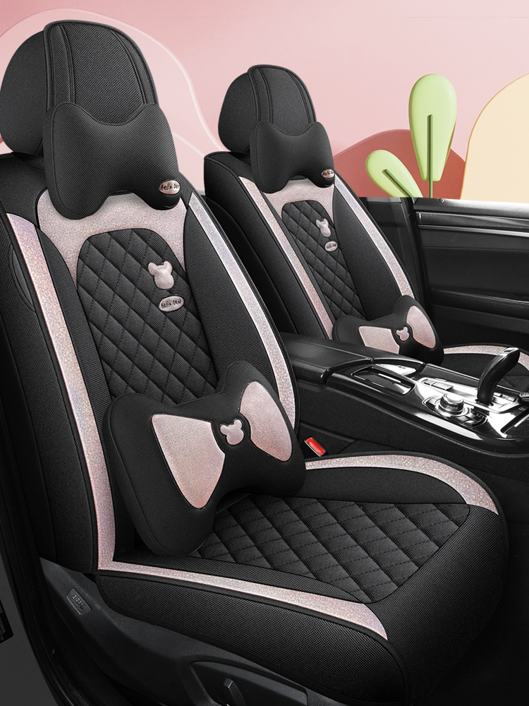 Чехол для автокресла four seasons universal Chevrolet goddess cartoon Kia K5 тканевая льняная подушка сиденья all-inclusive для женщин Изображение 1