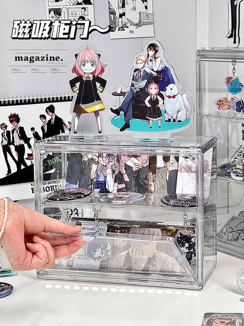 Barji storage box transparent dust-proof bubble Matt storage box vertical card storage rack doll figure blind box display rack