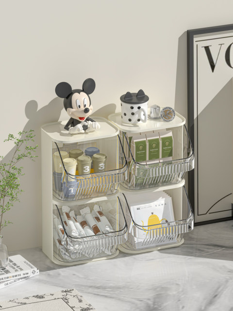 Tea bag storage box Tea capsule coffee storage rack Tea room bar transparent mask desktop storage rack