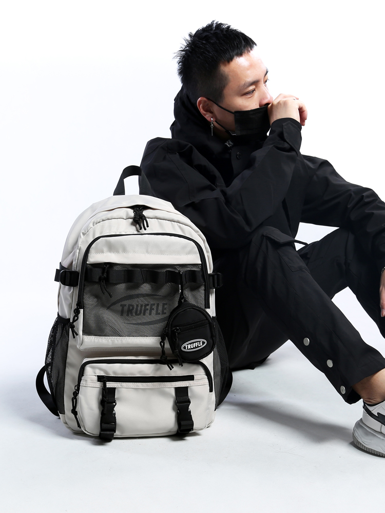 TRUFFLE潮牌大容量双肩包男电脑背包初中高中书包女大学生旅行包