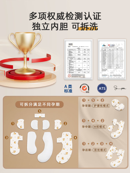 孕妇枕护腰侧睡枕托腹侧卧怀孕睡觉枕头神器腰枕夹腿抱枕孕期专用 — 5
