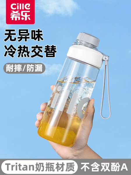 希乐水杯男女儿童学生上学专用tritan杯子夏季便携塑料杯运动水壶