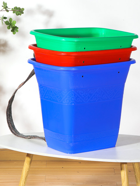 Plastic back basket larger and thickened square storage barrel storage barrel durable extra-large agricultural back basket cooked rubber basket