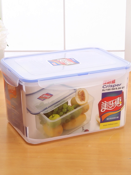 大容量5L长方形冰箱保鲜盒微波炉便当饭盒食品收纳盒塑料密封冷冻