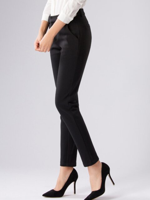 Spring and summer nine-point suit pants for women, large size elastic trousers, loose and slimming professional small feet cigarette pants workwear 200 catties