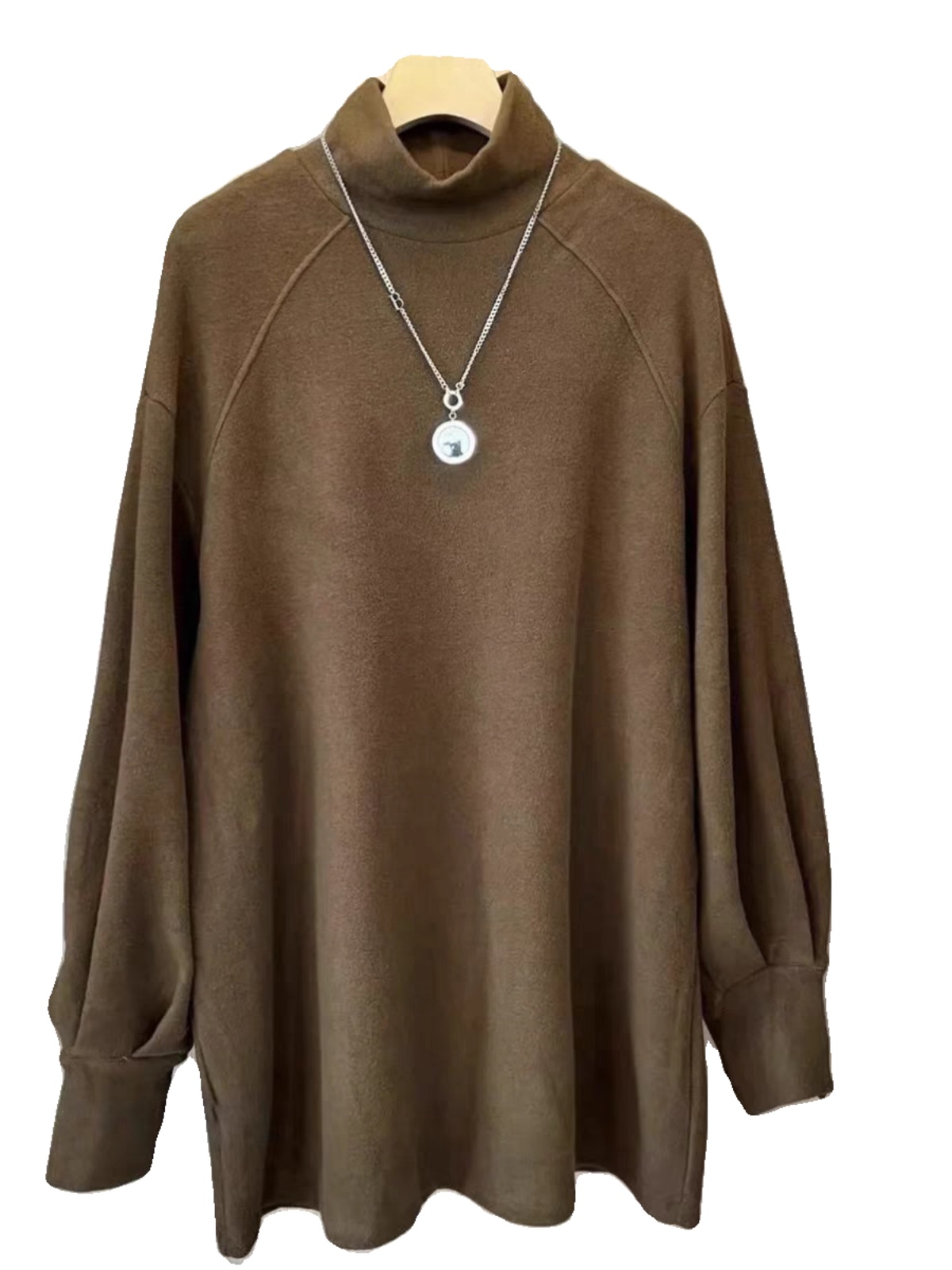 FOREIGN TRADE CLEARANCE TAIL GOODS SOLID COLOR VELVET WARM MID-LENGTH HALF-HIGH NECK LONG-SLEEVED T-SHIRT TOPS UNDERSHIRT WOMENS AUTUMN AND WINTER