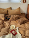 Bed quilt cover four-piece set pure cotton sheets and bed fittings wash cotton all cotton autumn and winter college dormitory bedding three-piece set