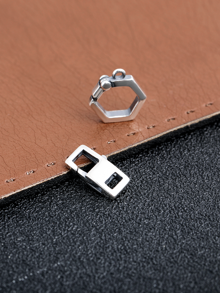 DIY HANDMADE JEWELRY SMALL ACCESSORIES BUCKLE HEAD BUTTON CONNECTING RING SPRING BUCKLE  RETRO PIG NOSE BUCKLE