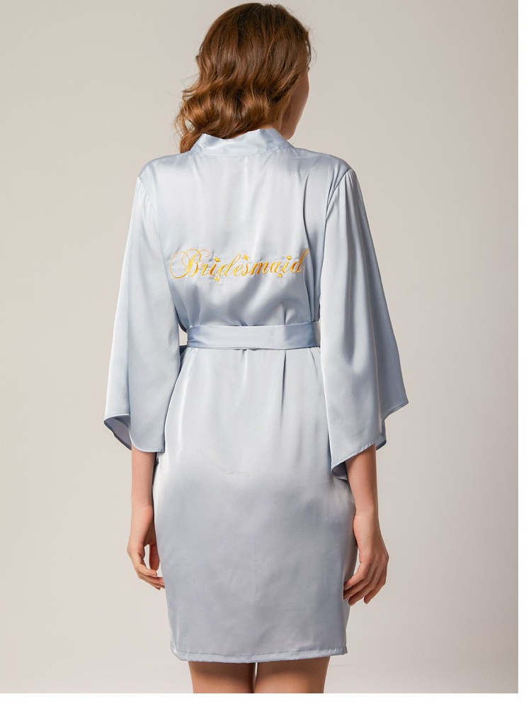 NIGHTGOWN FEMALE SUMMER THIN SEXY ICE SILK WEDDING WEDDING MORNING ROBE BRIDESMAID YUKATA SPRING AND AUTUMN BRIDAL BATHROBE PAJAMAS