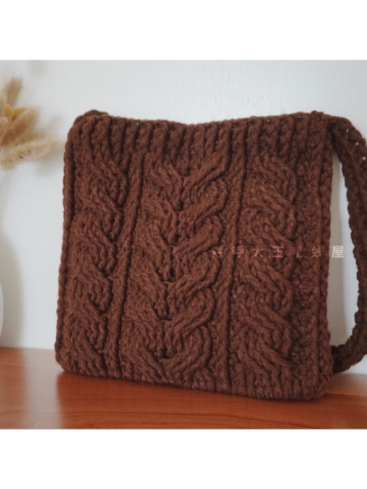 HUHU KING WOOLEN HOUSE RETRO TWIST SHOULDER BAG CROCHET KNITTING WOOL DIY MATERIAL BAG CREATIVE GIFTS