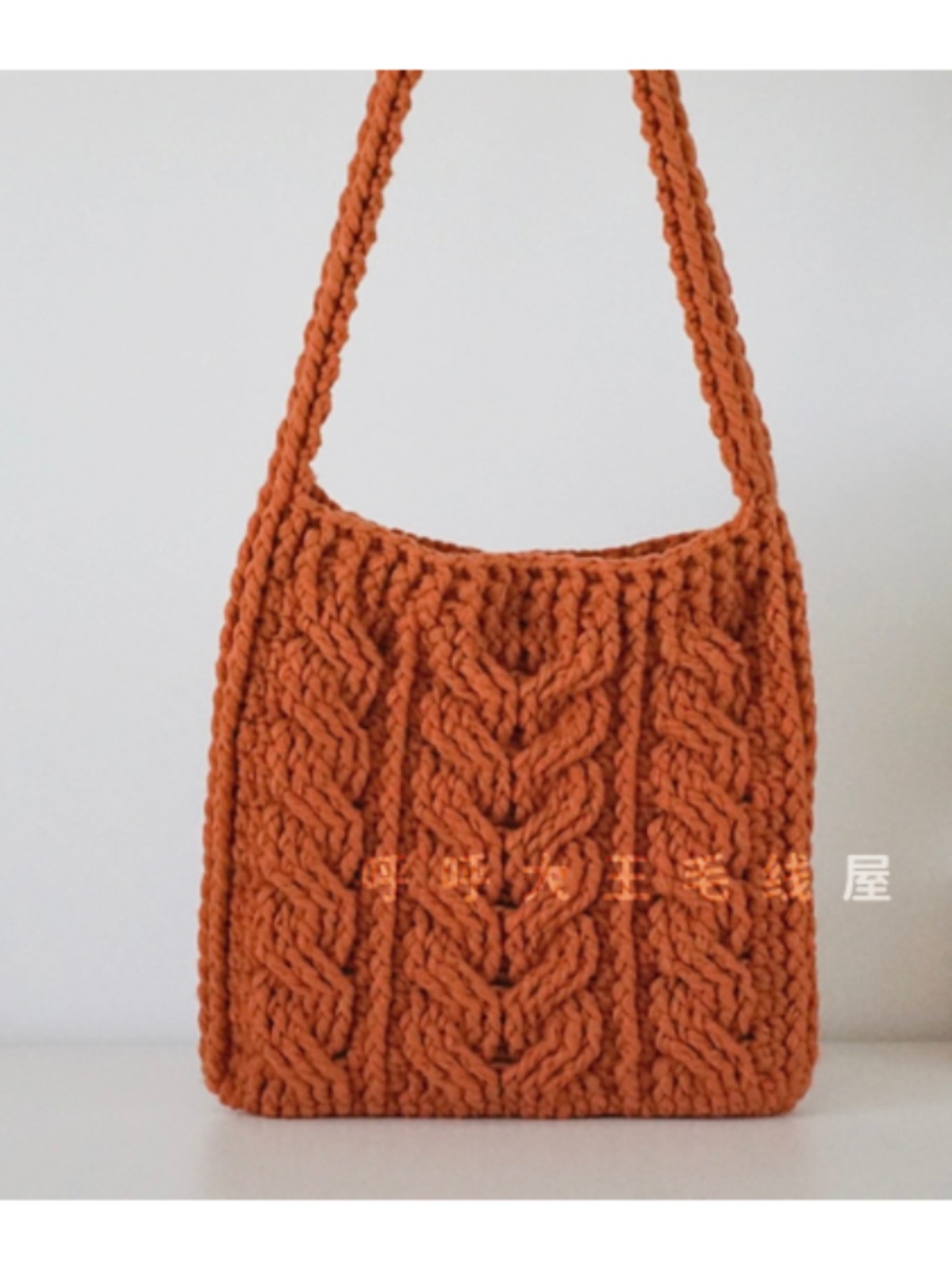 HUHU KING WOOLEN HOUSE RETRO TWIST SHOULDER BAG CROCHET KNITTING WOOL DIY MATERIAL BAG CREATIVE GIFTS