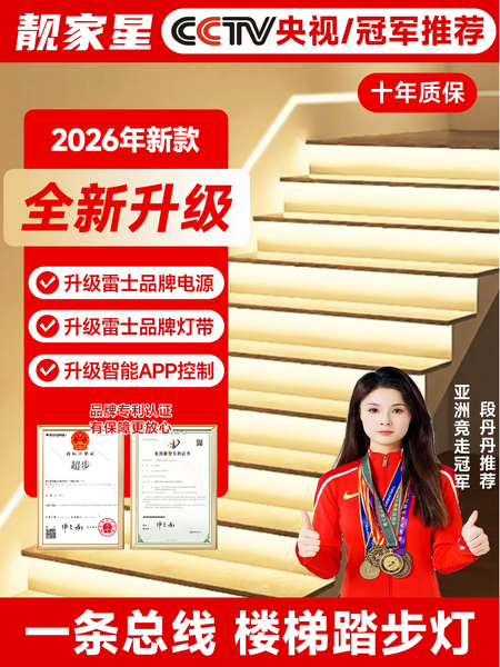 网红楼梯踏步灯智能感应台阶灯别墅室内免布线梯步灯带总线款灯条