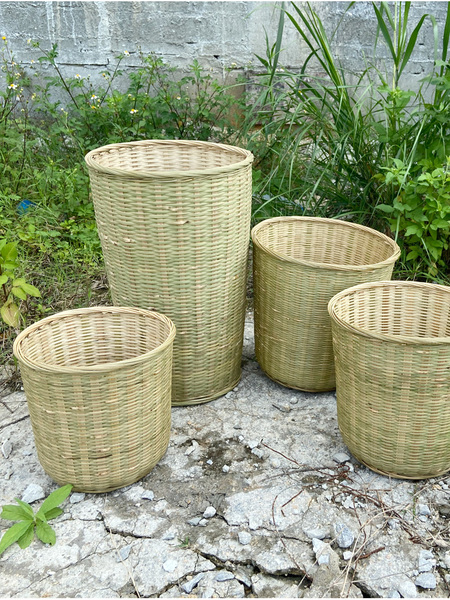 竹背篓大号厨房竹篮家用竹编竹制品鸡蛋筐直桶蜜蜂笼竹编织收纳筐