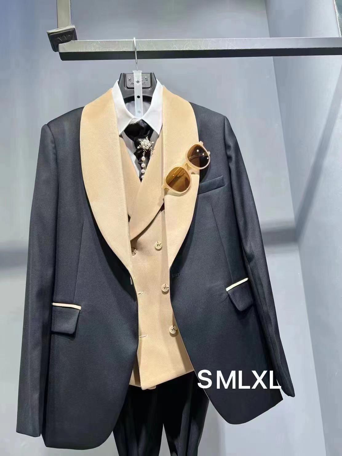 STUDIO THEME MENS CLOTHING WEDDING PHOTOGRAPHY TRAVEL SUITS PERFORMANCE STAGE HOST PHOTO SUIT THREE-PIECE SUIT