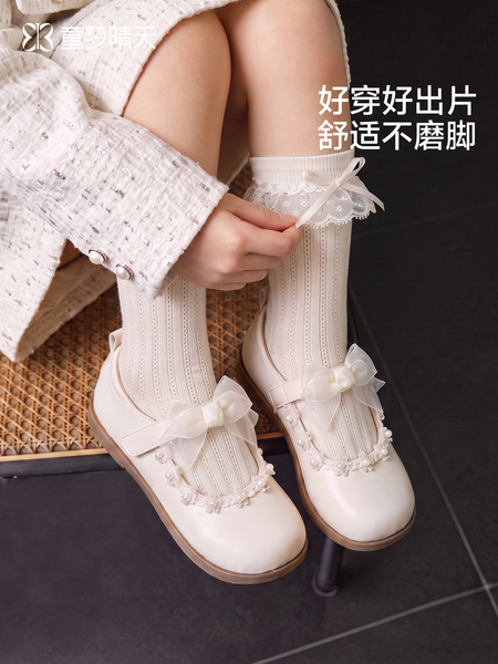 女童公主鞋2026新款儿童小皮鞋女孩白色鞋子女宝单鞋配礼服软底秋