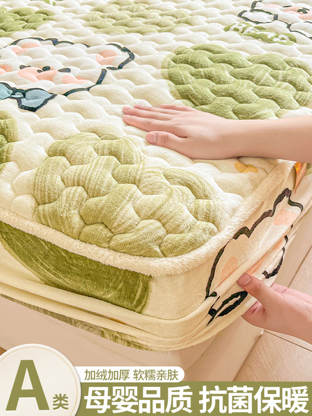 牛奶绒床笠罩冬季加绒床罩珊瑚绒床垫保护罩加厚床单床套2025新款