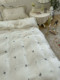 Li Meng Girl's Heart Bow Water Washing Silk Four-Piece Set Imitation Silk Sheet Quilt Cover Bedding Sheet Style Bedding