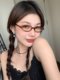 Ultra-light TR retro small frame oval retro brown glasses frame Japanese spicy teacher style bare face with myopia degree
