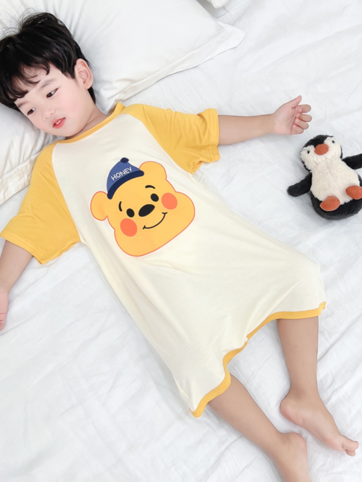 CHILDRENS PAJAMAS SUMMER THIN BOYS BABY MODAL LOUNGEWEAR BOYS SUMMER KICK PROOF SLEEPING BAG AIR CONDITIONED CLOTHES