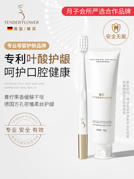 德国嫩芙备孕妇女牙膏牙刷套装可用软毛牙刷口腔护理清新无氟无味