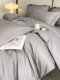 Simple solid color 100S long velvet cotton pure cotton four-piece set tribute satin full cotton sheets quilt cover bedding