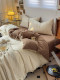 Bed quilt cover four-piece set pure cotton sheets and bed fittings wash cotton all cotton autumn and winter college dormitory bedding three-piece set