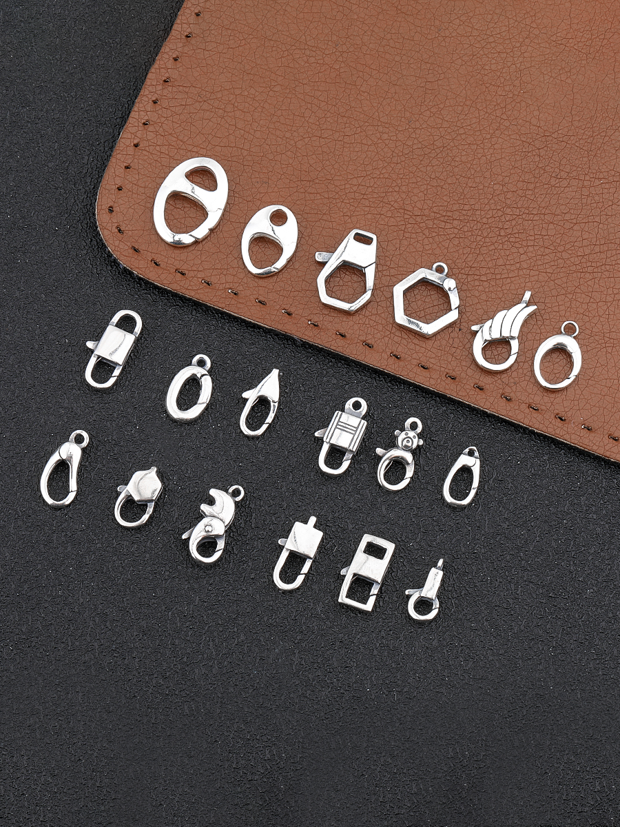 DIY HANDMADE JEWELRY SMALL ACCESSORIES BUCKLE HEAD BUTTON CONNECTING RING SPRING BUCKLE  RETRO PIG NOSE BUCKLE