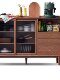 Jiangmino pure solid wood side cabinet small apartment cabinet storage kitchen storage cabinet oak tea cabinet log side cabinet