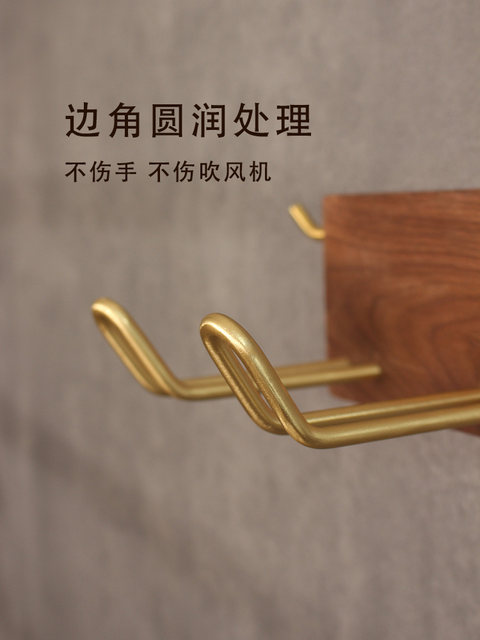 Hairdryer storage rack without punching bathroom solid wood hair dryer bathroom wall-mounted air duct support storage