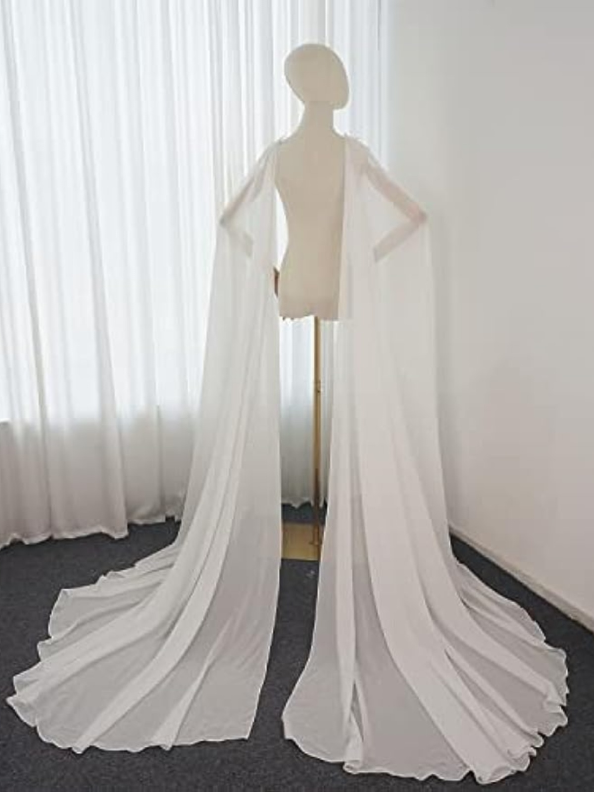 여성 드레스 스커트 액세서리 케이프 신부 웨딩 드레스 롱 테일 쉬폰 숄 무대 공연 의류 여행 사진 의류