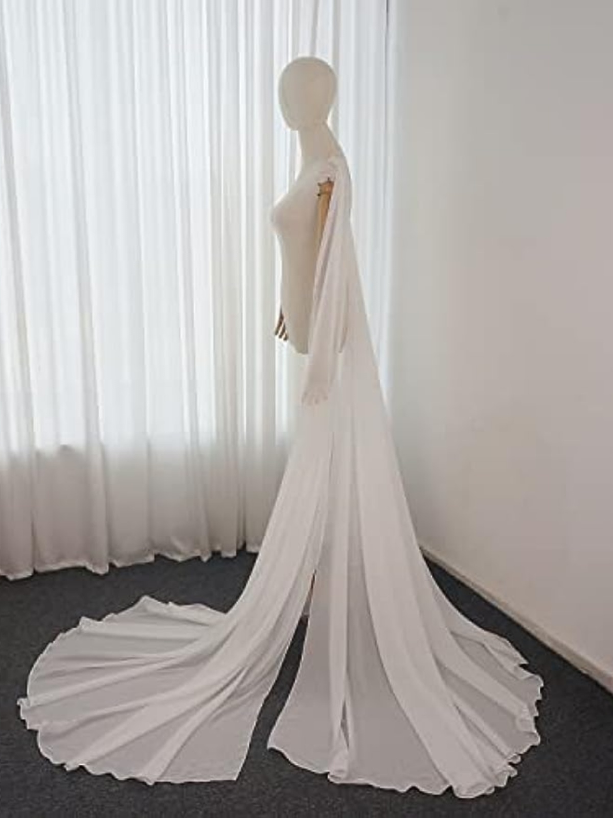 여성 드레스 스커트 액세서리 케이프 신부 웨딩 드레스 롱 테일 쉬폰 숄 무대 공연 의류 여행 사진 의류