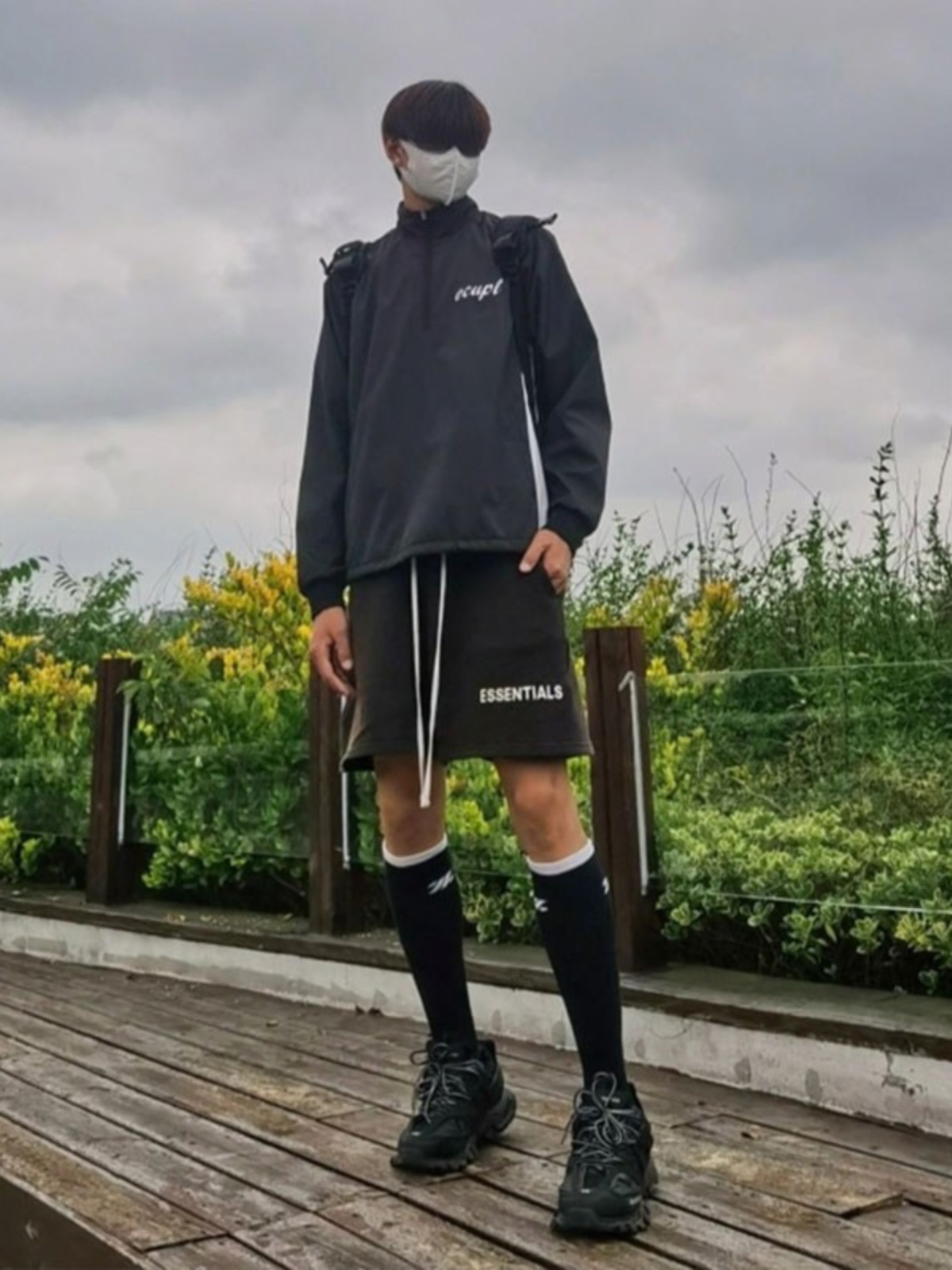 HONG KONG AT FASHION SHOES INTERNATIONAL PAVILION THICK-BOTTOMED KNOCK COOL COUPLE DADDY SHOES ATHLEISURE BLACK SAMURAI