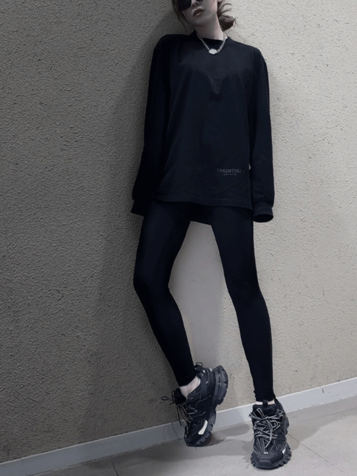 HONG KONG AT FASHION SHOES INTERNATIONAL PAVILION THICK-BOTTOMED KNOCK COOL COUPLE DADDY SHOES ATHLEISURE BLACK SAMURAI