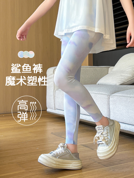 鲨鱼裤女童运动瑜伽裤儿童速干裤夏季薄款凉感防晒长裤大童打底裤 — 4
