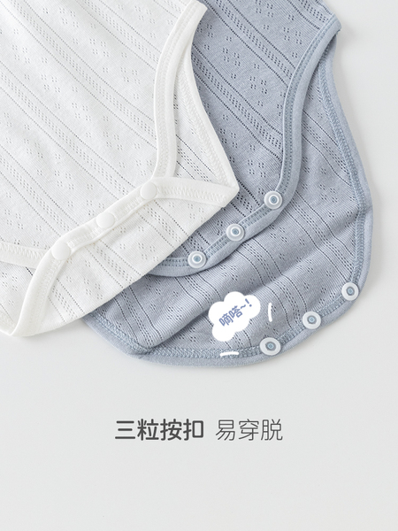 婴儿背心包屁衣夏季薄款无袖男女宝宝三角哈衣服纯棉新生儿连体衣 — 5