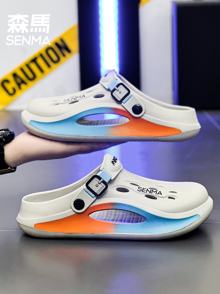 SEMI CAVE SHOES MENS SUMMER 2024 NEW WEAR OUTSIDE WEARING FEELING BAOTOU BEACH SANDALS SPORTS NON-SLIP SANDALS