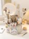 Rotating pen holder multi-function large capacity desktop thickened stationery storage box student pen holder creative cute gift sticker