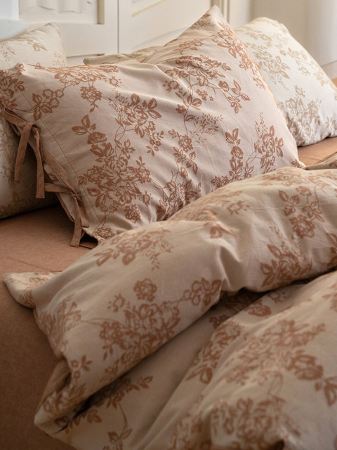 High-end light luxury jacquard~French pastoral florals丨Four-piece set of cotton bed, pure cotton sheets and quilt covers and bedding products