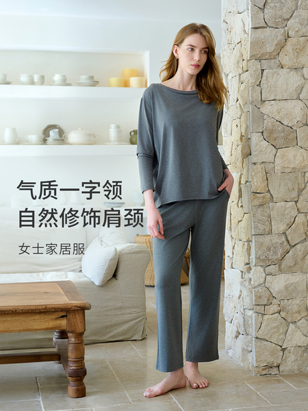 【新品】Nest Designs女士上衣长袖长裤居家T恤家居服睡衣套装冬