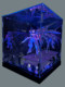Purple light display stand, mirrored colorful transparent acrylic toy storage box, figure dust cover display cabinet