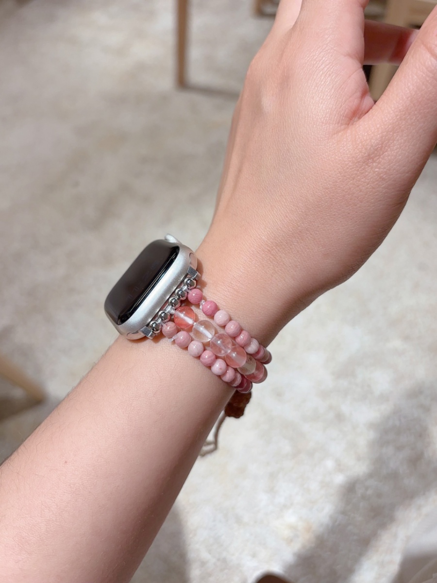 RETRO RED NATURAL STONE TEMPERAMENT BRACELET FOR IWATCH APPLE S10 WATCH 98 GENERATION SE UNIVERSAL ULTRA