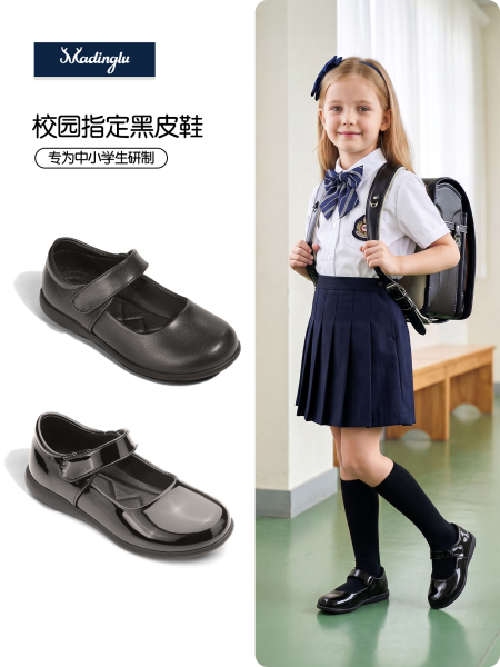 女童皮鞋春秋新款小学生校园演出黑色英伦表演儿童软底女孩公主鞋