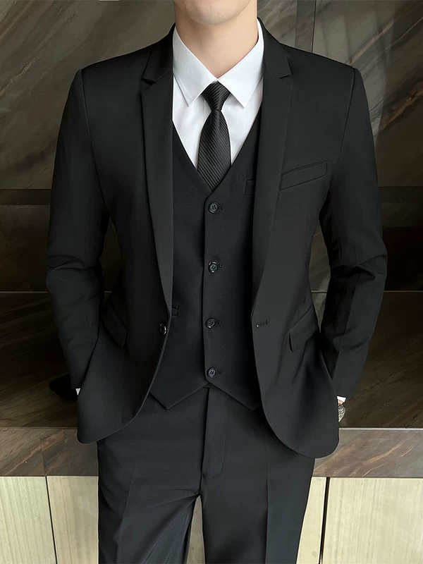 Мужской комплект, классический пиджак костюма, платье, slim fit, корейский стиль