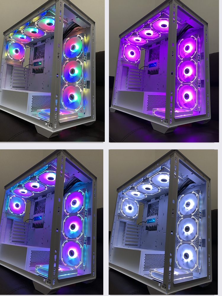 FISH NEST PRISM 4TH GENERATION PRO FAN 12CM COMPUTER CASE ARGB SHENGUANG SYNCHRONOUS 5V3 PIN DAZZLING COLOR PWM TEMPERATURE CONTROL