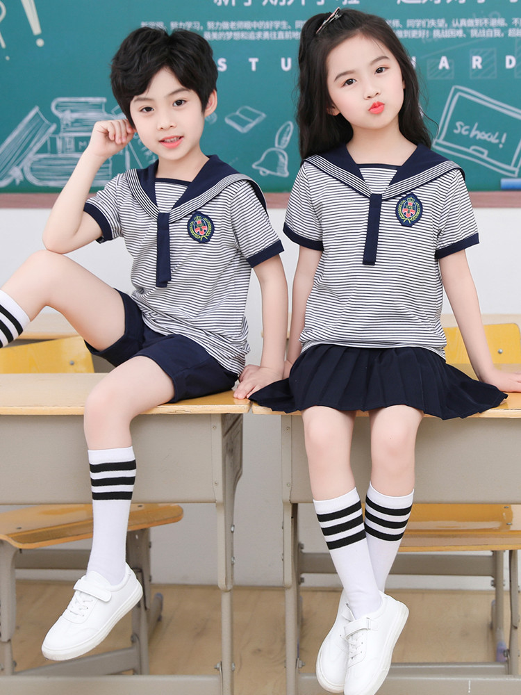 Kindergarten uniform, summer uniform, navy style sailor uniform, graduation photo uniform, primary school uniform, British style class uniform, performance uniform