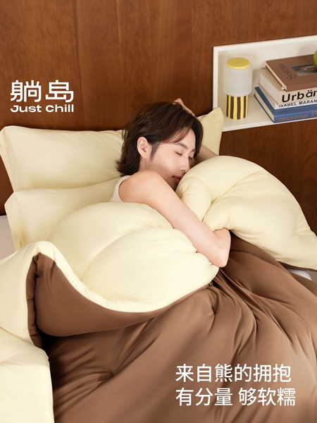 躺岛黄油小熊3被子冬被加厚被芯羊毛蚕丝发热纤维蓬松保暖春秋被