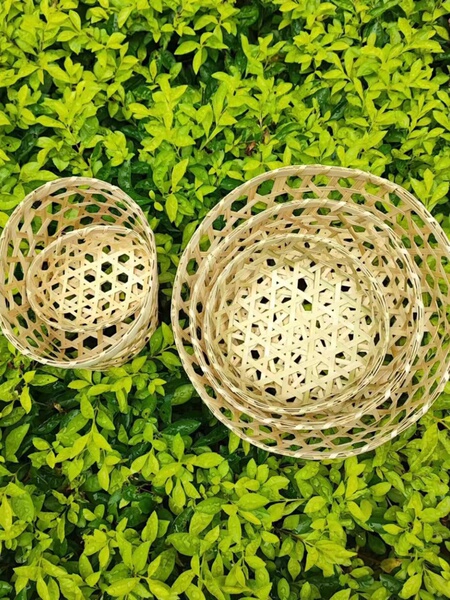 竹编手工鹌鹑蛋小篮子蛋糕模具水果篮滤水篮年糕篮可收纳装饰竹筐