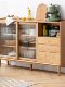 Jiangmino pure solid wood side cabinet small apartment cabinet storage kitchen storage cabinet oak tea cabinet log side cabinet