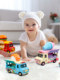 Children's ice cream toy car little girl hamburger ice cream dining car alloy kitchen inertia car bus home
